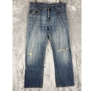 OLD NAVY Mens Jeans 32x30 Blue‎ Distressed Relaxed Fit Denim Pants
